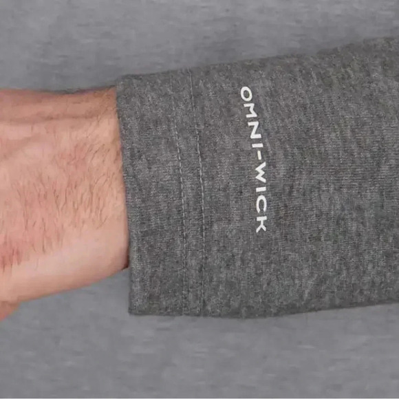 Columbia Men's Long Sleeve Raglan Tee Blue Gray - Picture 7 of 12